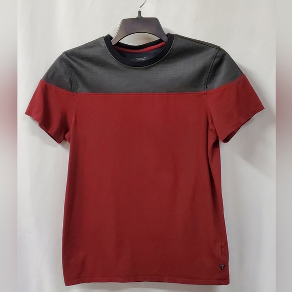 Guess Other - GUESS maroon shirt leather shoulders